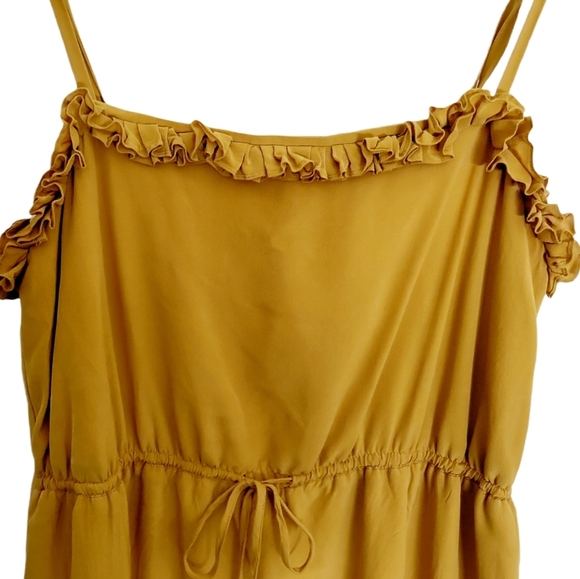 Marc by marc jacobs yellow Mustard Silk ruffle mini dress Size 8 - Picture 7 of 14